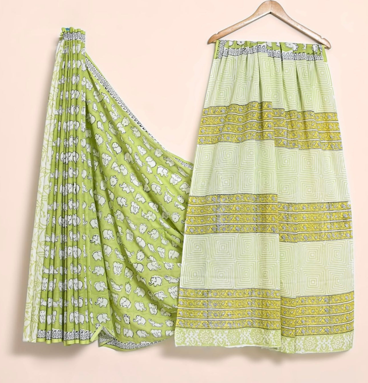 Bagru hand lock printed pure mul cotton saree