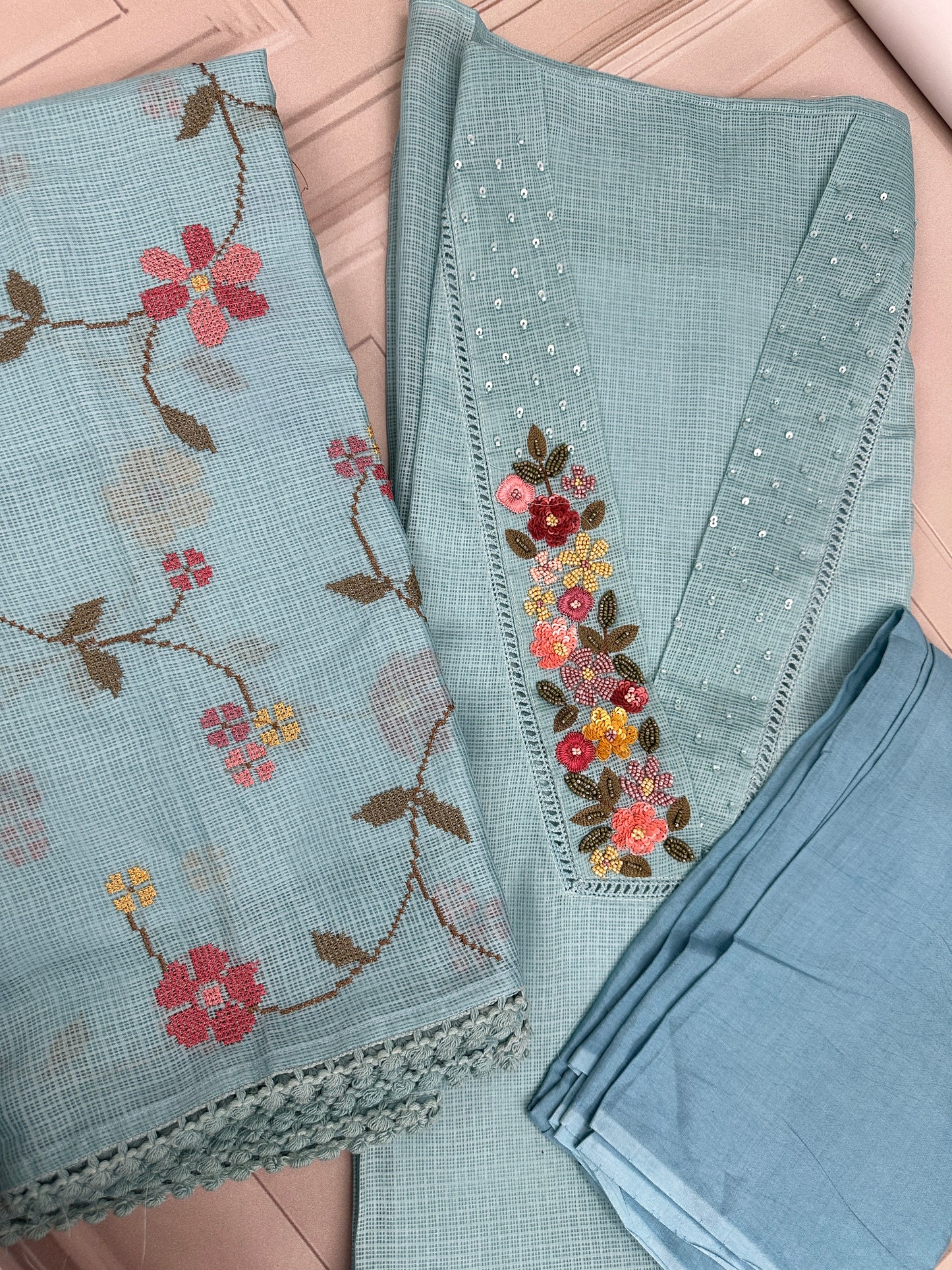 Tissue Cotton Kurta Set