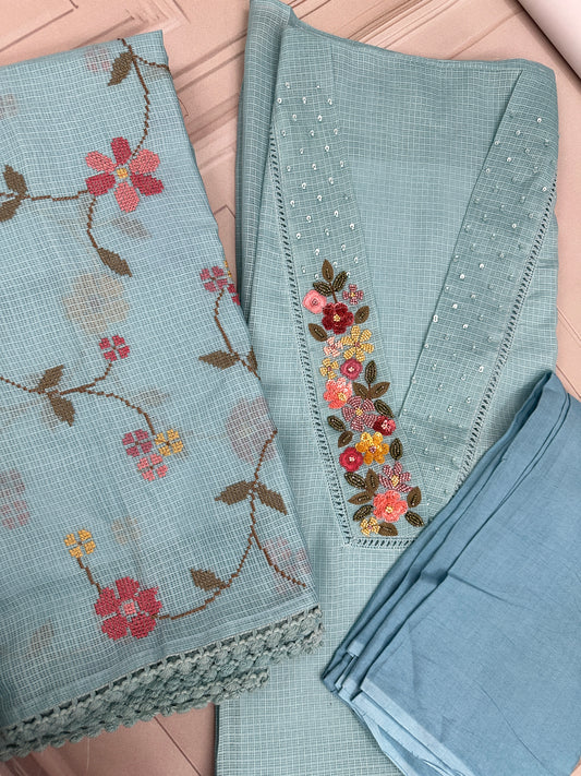 Tissue Cotton Kurta Set